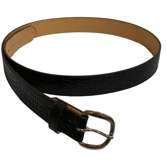 FRONTIER SERIES - ALLIGATOR GRAIN SPLIT COWHIDE BONDED LEATHER LINED BELT  - S3 - Picture 3 of 9